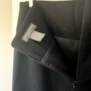Banana Republic black wool blend skirt front slit fully lined sz 14